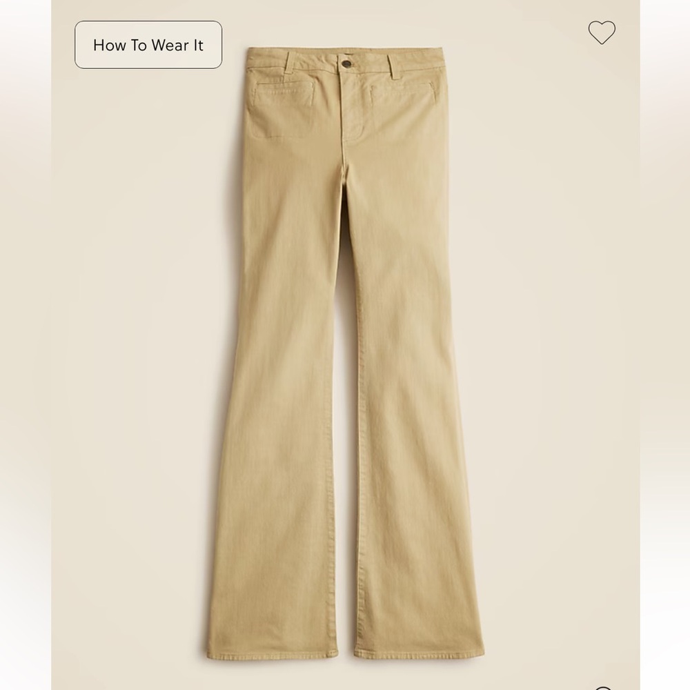 J. Crew Vintage Flare Twill Pants - Khaki, Size 26P *NWT